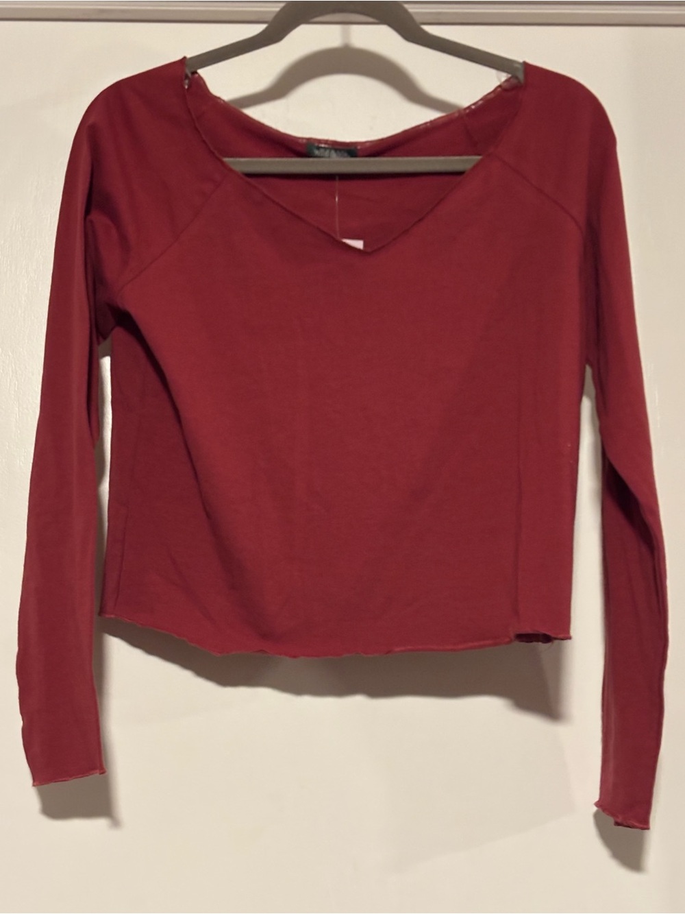 wild fable Long Sleeve V-Neck Top - Deep Red